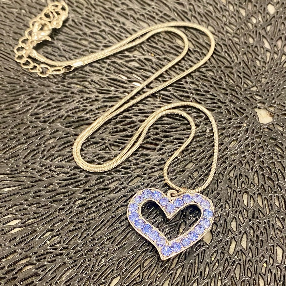 Silver Blue Heart Pendant Necklace looks so much better in person